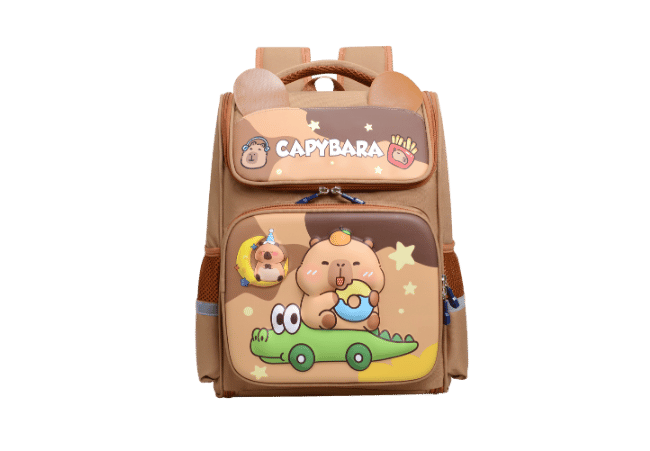 Brown Fashion Cute Monster Kindergarten Custom logo Children Bag
